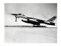 Framed Side profile of a bomber plane taking off, B-58 Hustler