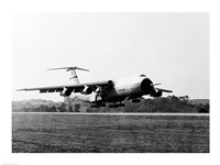 Framed Military airplane taking off, C-5 Galaxy