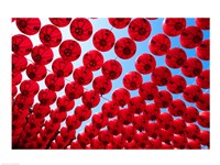 Framed Taiwan,Kaohsiung,Cijin Island,Chinese Lanterns at Tianhou Temple