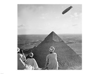 Framed Graf Zeppelin's Rendezvous with Pyraminds of Gizeh, Egypt