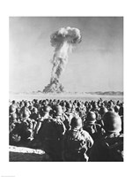 Framed Atomic Bomb Testing in a Desert, Camp Desert Rock, Las Vegas, Nevada, USA