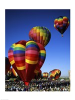 Framed Hot air balloons at the Albuquerque International Balloon Fiesta, Albuquerque, New Mexico, USA Vertical