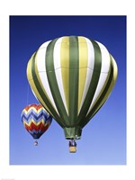Framed Green Hot Air Balloon