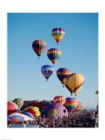 Framed Low Angle View Of Colorful Hot Air Balloons In The Sky , Albuquerque International Balloon Fiesta, Albuquerque, New Mexico, USA