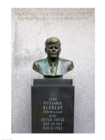 Framed JFK Bust by Evangelos Frudakis at Kennedy Plaza, Boardwalk, Atlantic City, New Jersey, USA