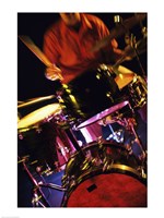 Framed Young Man Playing The Drums Closeup