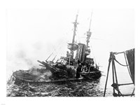 Framed HMS Irresistible Abandoned March 18,1915