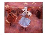 Framed Jean-Louis Forain Can-Can Dancers