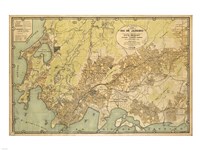 Framed Mapa da Cidade do Rio de Janeiro - 1929