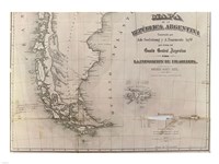Framed Mapa de la Republica Argentina 1875
