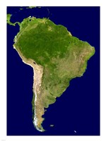 Framed South America - Blue Marble Orthographic