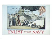 Framed Follow the Boys in Blue for Home and Country Enlist in the Navy