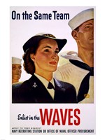 Framed On the Same Team Enlist in the Waves