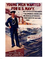 Framed Navy Recruiting Poster, 1909