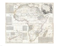 Framed 1794 Boulton and Anville Wall Map of Africa