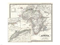 Framed 1855 Spruner Map of Africa Since the Beginning of the 15th Century