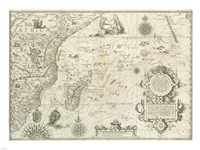 Framed East Africa and the Indian Ocean 1596, Arnold Florent van Langren