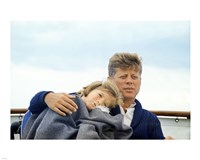 Framed Hyannisport Weekend Caroline Kennedy, President Kennedy