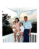 Framed JFK and family in Hyannis Port, August 1962