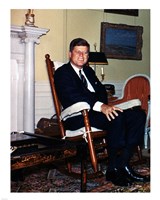 Framed JFK in Yellow Oval Room 1962