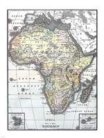 Framed Map of Africa from Encyclopaedia Britannica 1890