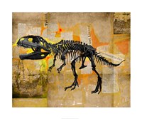 Framed T Rex Skeleton Collage