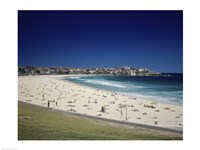 Framed High angle view of tourists on the beach, Bondi Beach, Sydney, New South Wales, Australia