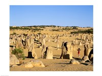 Framed Rock formations in the desert, The Pinnacles Desert, Nambung National Park, Australia