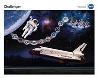 Framed Space Shuttle Challenger Tribute Poster