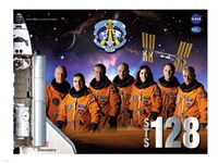 Framed STS 128 Mission Poster