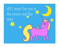 Framed Moon and Stars Unicorn