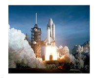 Framed Space Shuttle Columbia launching