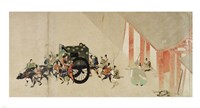 Framed Emperor Nijo escaping from the Imperial Palace to the Rokuhara mansi