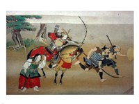 Framed Illustrated Story of Night Attack on Yoshitsune's Residence At Horikawa, 16th Century