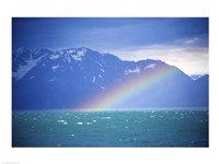 Framed Rainbow over a sea, Resurrection Bay, Kenai Fjords National Park, Alaska, USA