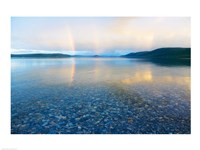 Framed Reflection of a rainbow in a lake, Lake Khovsgol, Sayan Mountains, Russian-Mongolian border