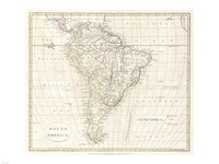 Framed 1796 Mannert Map of North America and South America