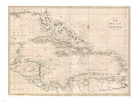 Framed 1799 Clement Cruttwell Map of South America