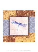 Framed Collaged Dragonflies V