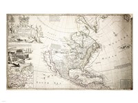 Framed John Lord Sommers Map of North America