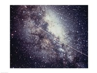 Framed Echo Satellite Trail  In Milky Way