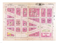 Framed 1909 map of Downtown Washington, D.C.