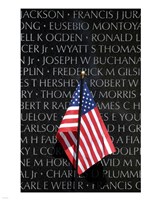 Framed American flag at Vietnam Veterans Memorial