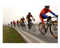 Framed Military Cyclists in pace line