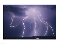 Framed Lightning bolts striking the earth