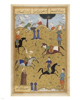 Framed Polo game from poem Guy Chawgan