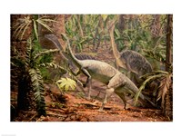 Framed Anchisaurus Dinosaur State Park Connecticut, USA
