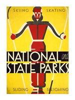 Framed National and state parks, skiing, skating, sliding, sleighing