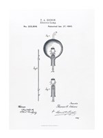 Framed Thomas Edison light bulb original patent drawing