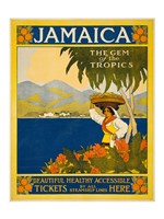 Framed Jamaica, the gem of the tropics, travel poster, 1910